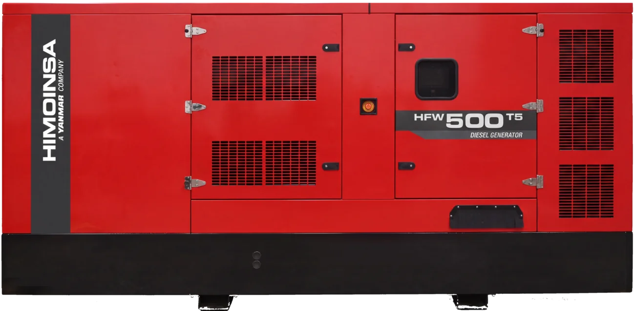 Agregat prądotwórczy Himoinsa HFW-500 T5 w czerwonej wyciszonej obudowie